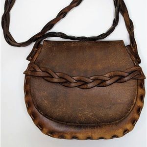 Vintage boho leather crossbody.